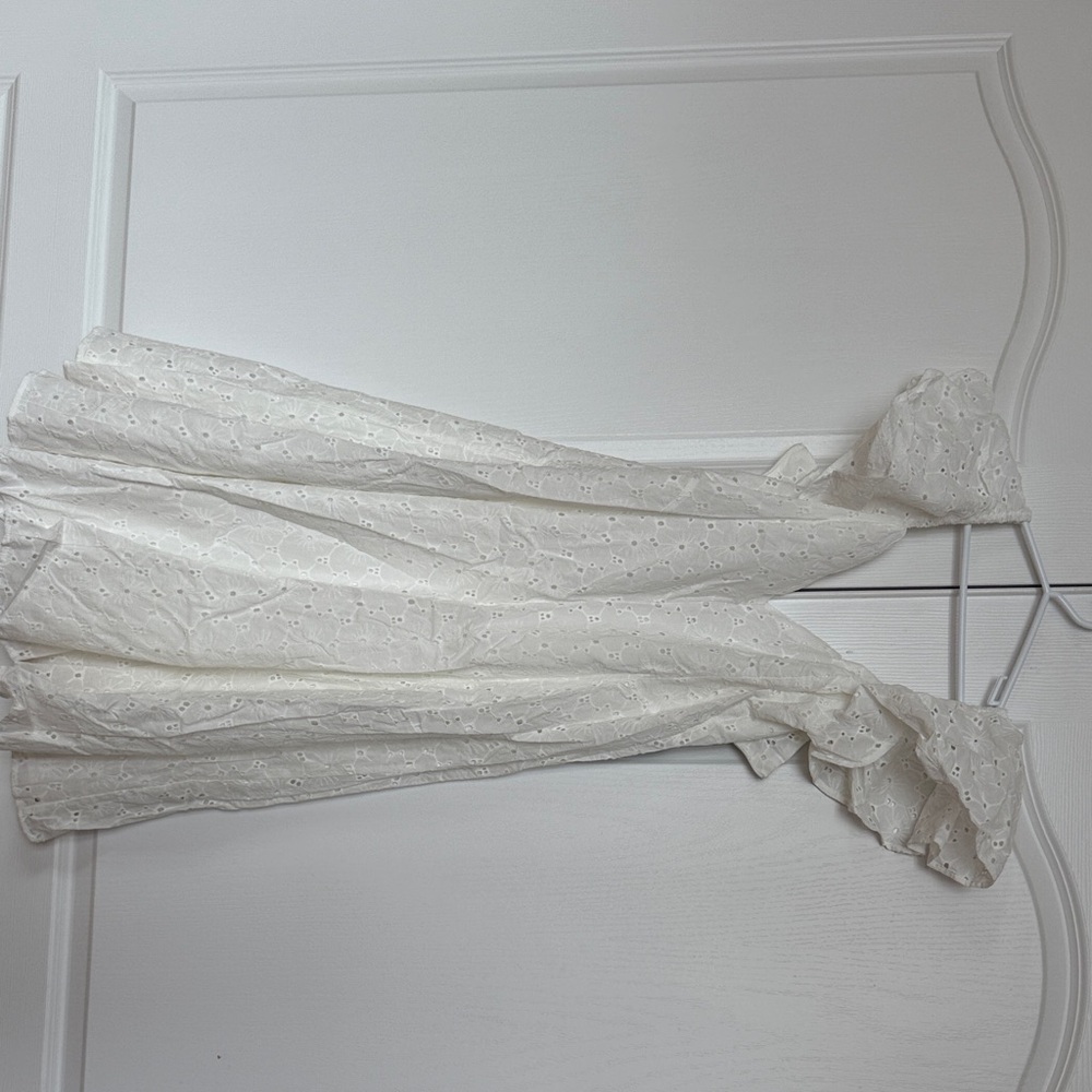White Eyelet Off-Shoulder Dress